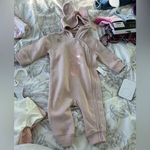 GAP Pink Hooded Disney Baby Bodysuit